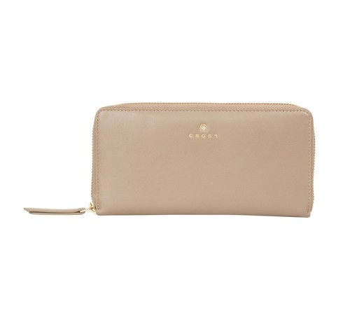 Кошелёк Cross Monaco Taupe, кожа наппа, гладкая, цвет бежевый, 19,5 x 10,2 x 2 см