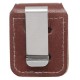Чехол Zippo для зажигалки, кожа, с металлическим фиксатором на ремень, коричневый, 57х30x75 мм