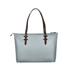 Сумка VICTORINOX Victoria Deluxe Business Tote, серо-синяя, нейлон/кожа, 47x15x31 см, 16 л