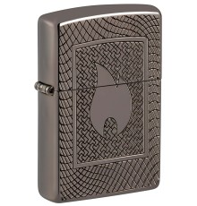 Зажигалка ZIPPO Armor® с покрытием Black Ice®, латунь/сталь, чёрная, 29x10x60 мм