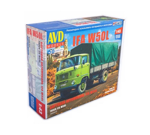 Сборная модель AVD IFA W50L бортовой с тентом, 1/43
