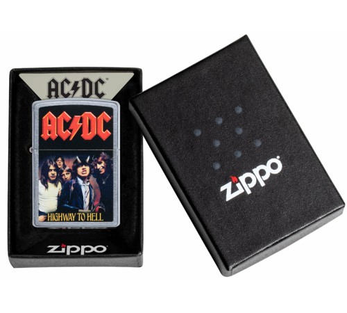 Зажигалка ZIPPO AC/DC® с покрытием Street Chrome™, латунь/сталь, серебристая, матовая, 38x13x57 мм