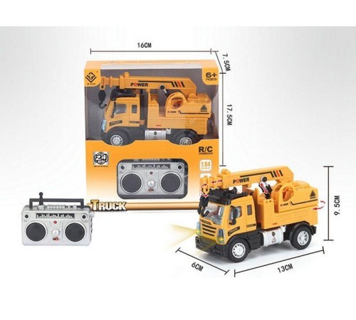 Р/У Самосвал малый желтый YP Toys 6163K3 13 см, свет, 2.4G 1/64 RTR