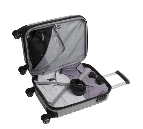 Чемодан SWISSGEAR FRIBOURG, серебристый, АБС-пластик, 37x23x54см, 35 л
