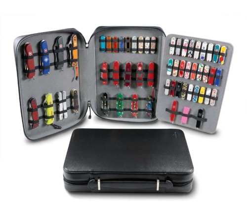 Портфель VICTORINOX для презентации и хранения ножей, кожаный, чёрный, БЕЗ НАПОЛНЕНИЯ