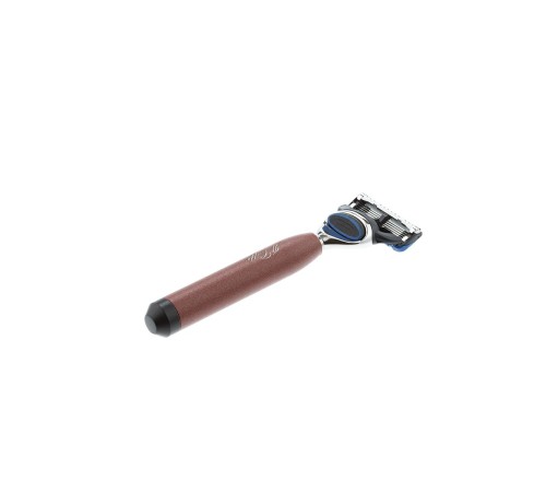 Станок для бритья IL Ceppo, FUSION, алюминий, никелированная латунь, красно-черный матовый цвет
