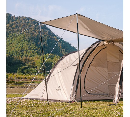 Стойки для тента Naturehike NH22PJ040 алюминиевый сплав 1,7-2.0 м, 4 секции (2шт), цвет черный, 6927595708712