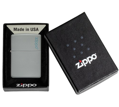 Зажигалка ZIPPO Classic с покрытием Flat Grey, латунь/сталь, серая, матовая, 38x13x57 мм