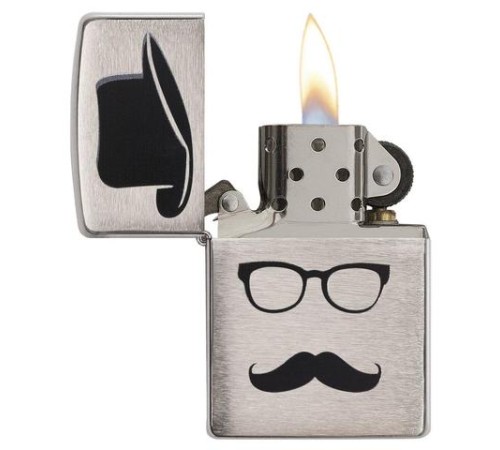 Зажигалка ZIPPO Classic с покрытием Brushed Chrome, латунь/сталь, серебристая, матовая, 38x13x57 мм