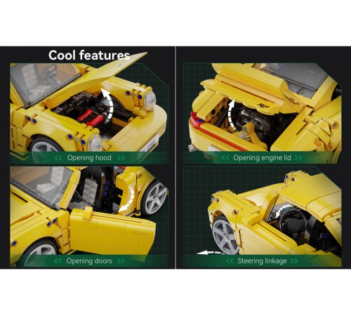 Конструктор CaDA спорткар RUF CTR Yellowbird 1/12 (1515 деталей)