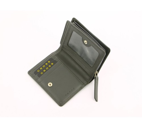 Кошелёк Cross RTC, кожа наппа тиснёная, цвет серый, 11,2 x 9,4 x 2 см