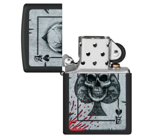 Зажигалка ZIPPO с покрытием Black Matte, латунь/сталь, черная, матовая, 38x13x57 мм