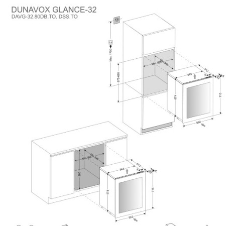 Винный шкаф компрессорный Dunavox DAVG-32.80DOP.TO