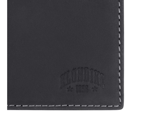 Бумажник KLONDIKE Yukon, натуральная кожа в черном цвете, 11 х 2 х 9,5 см