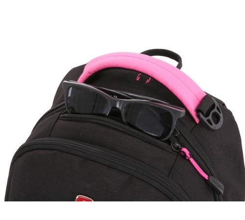 Рюкзак SWISSGEAR, черный/фуксия, фьюжн/2 мм рипстоп, 32x15x46 см, 22 л