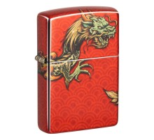 Зажигалка ZIPPO Dragon Design с покрытием 540 Tumbled Brass, латунь/сталь, разноцветная, 38x13x57 мм