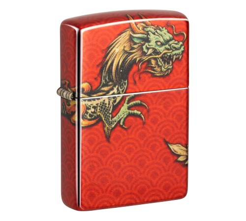 Зажигалка ZIPPO Dragon Design с покрытием 540 Tumbled Brass, латунь/сталь, разноцветная, 38x13x57 мм