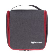 Несессер TORBER, дорожный, чёрный/бордовый, полиэстер 300D, 20 х 18 х 8 см