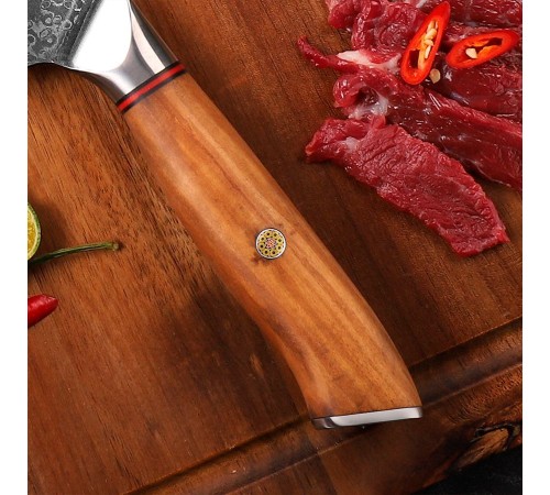 Нож шеф-повара из дамасской стали Keemake 8 Inch Chef Knife Phoenix, бежевый