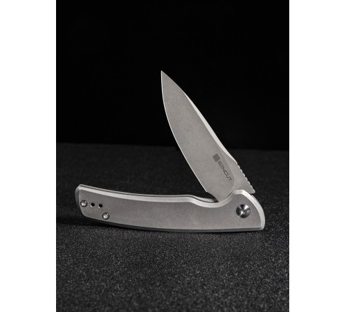 Складной нож SENCUT Tynan 10Cr15CoMoV Steel Gray Stonewashed Handle Stainless Gray