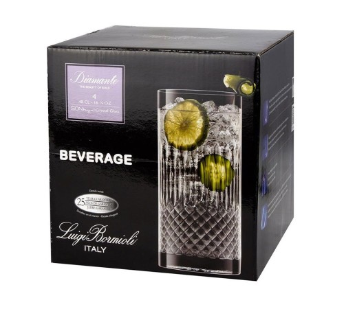 Бокалы для воды и коктейлей Luigi Bormioli Diamante 4 шт.