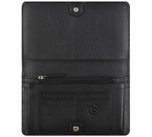Кошелёк женский BUGATTI Lady Top, чёрный, натуральная воловья кожа, 19,5х2х11,2 см