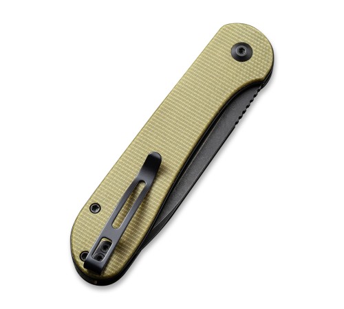 Складной нож CIVIVI Button Lock Elementum 14C28N Steel Black Stonewashed Handle G10 Olive Micarta