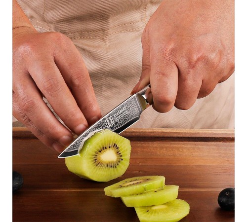 Нож из дамасской стали для овощей Keemake 3,5 Inch Paring Knife, разноцветный