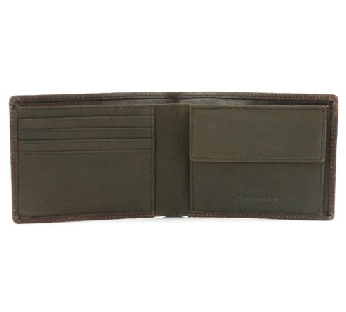 Портмоне WENGER Street Hunter, коричневый, воловья кожа, 12х9х1 см