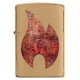 Зажигалка ZIPPO Rusty Flame с покрытием Brushed Brass, латунь/сталь, золотистая, 38x13x57 мм