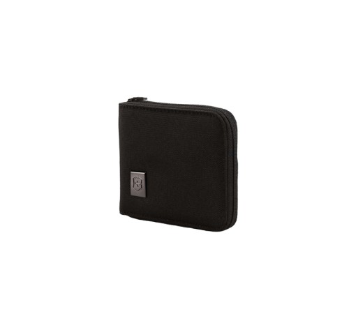 Бумажник VICTORINOX Tri-Fold Wallet, на молнии, чёрный, нейлон 800D, 11x1x10 см
