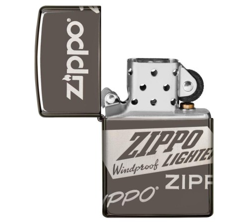 Зажигалка ZIPPO Classic с покрытием Black Ice®, латунь/сталь, чёрная, глянцевая, 38x13x57 мм