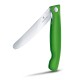 Нож для овощей VICTORINOX SwissClassic, складной, лезвие 11 см с волнистой заточкой, зелёный