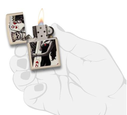 Зажигалка ZIPPO Classic с покрытием Cream Matte, латунь/сталь, кремовая, матовая, 38x13x57 мм