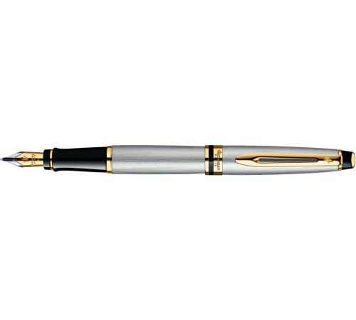 Перьевая ручка Waterman Expert Steal GT. Перо - нержавеющая сталь, детали дизайна: позолота 23К.