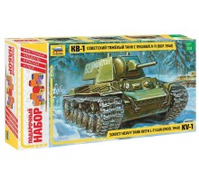 Сборная модель ZVEZDA Советский тяжелый танк образца 1940 г. с пушкой Л-11 КВ-1, под. набор, 1/35