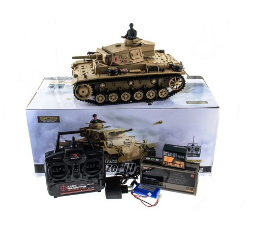 Р/У танк Heng Long 1/16 Panzerkampfwagen III (Германия) 2.4G RTR PRO песочный