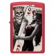 Зажигалка ZIPPO Skull King Queen Beauty с покрытием Red Matte, латунь/сталь, красная, 38x13x57 мм