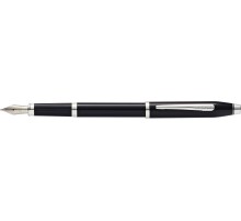 Перьевая ручка Cross Century II Black lacquer, черный лак с отделкой родием, перо F