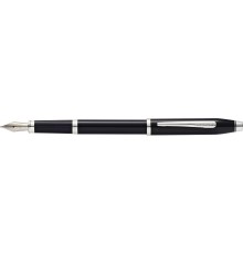 Перьевая ручка Cross Century II Black lacquer, черный лак с отделкой родием, перо M