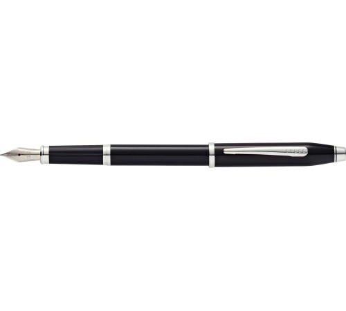 Перьевая ручка Cross Century II Black lacquer, черный лак с отделкой родием, перо M