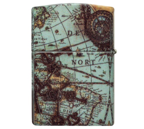 Зажигалка ZIPPO Compass Design с покрытием 540 Matte, латунь/сталь, разноцветная, 38x13x57 мм