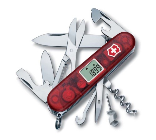Нож перочинный VICTORINOX Traveller, 91 мм, 27 функций, полупрозрачный красный