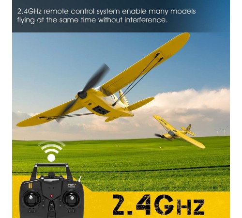Радиоуправляемый самолет Volantex RC Sport Cub 400мм (желтый) 2.4G 3ch LiPo RTF with Gyro
