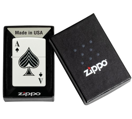 Зажигалка ZIPPO с покрытием White Matte, латунь/сталь, белая, матовая, 38x13x57 мм