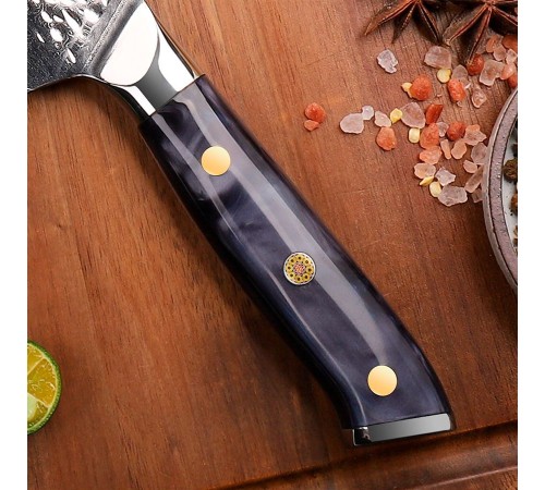 Нож шеф-повара из дамасской стали Keemake 8 Inch Chef Knife, синий