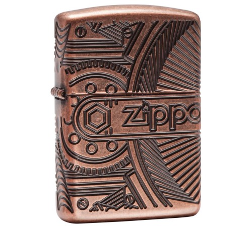 Зажигалка ZIPPO Armor™ с покрытием Antique Copper™, латунь/сталь, медная, матовая, 38x13x57 мм