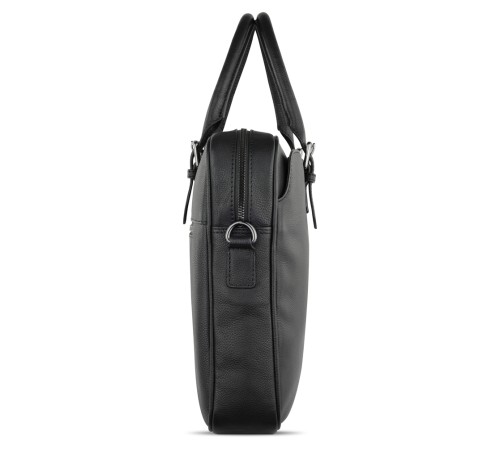 Портфель женский BUGATTI Bella, чёрный, воловья кожа/полиэстер, 38х6,5х27 см