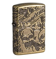 Зажигалка ZIPPO Armor™ с покрытием Antique Brass, латунь/сталь, медная, матовая, 38x13x57 мм