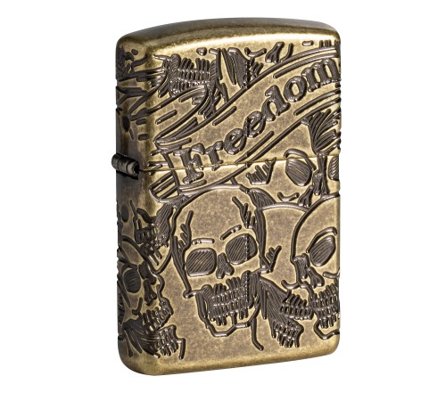 Зажигалка ZIPPO Armor™ с покрытием Antique Brass, латунь/сталь, медная, матовая, 38x13x57 мм
